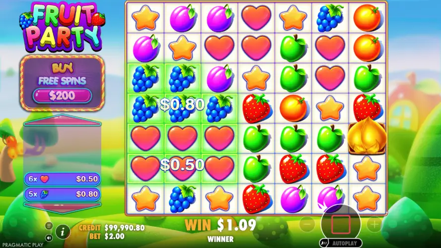 Zagraj w slot Fruit Party na prawdziwe pieniądze