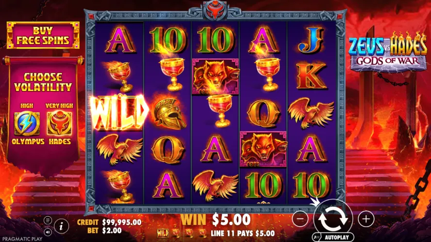 Zagraj w slot Zeus vs Hades Gods of War na prawdziwe pieniądze
